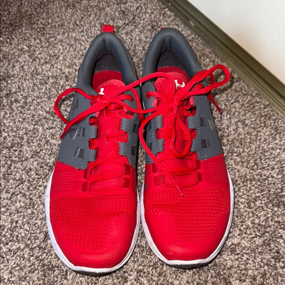 Under Armour Red and Gray Athletic Shoes